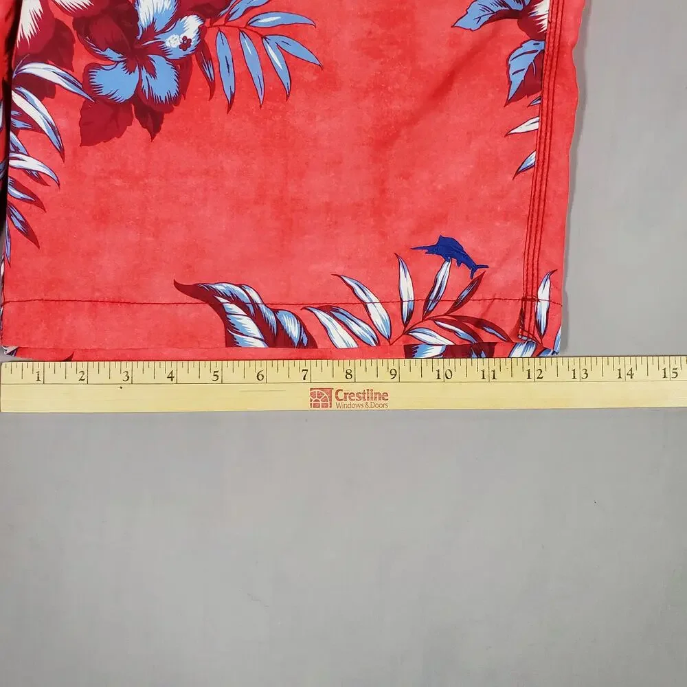 Tommy Bahama Mens Relax Red Floral Tropical Swim Trunks Size XL